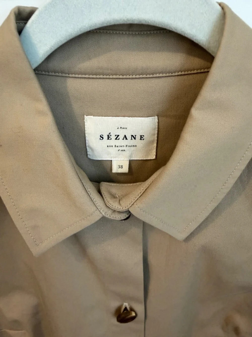 Sezane Harmonie Shirt Clay - Size 6 - Picture 3 of 4